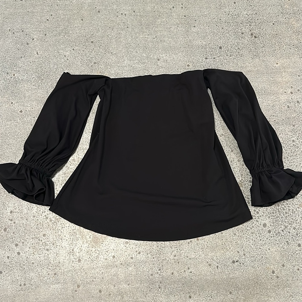 Susana Monaco Black Off-the-shoulder Top Size Small